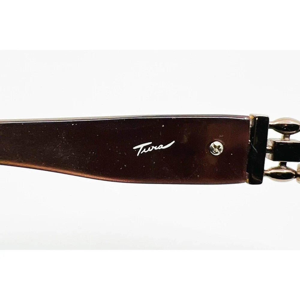 Tura Eyeglass Frames Womens Brown Oval Full Rim Metal Designer 51-17-135